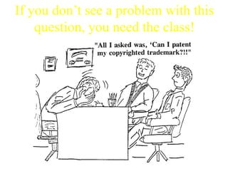 If you don’t see a problem with this
question, you need the class!
 