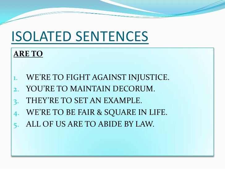 Ppt on isolated sentences