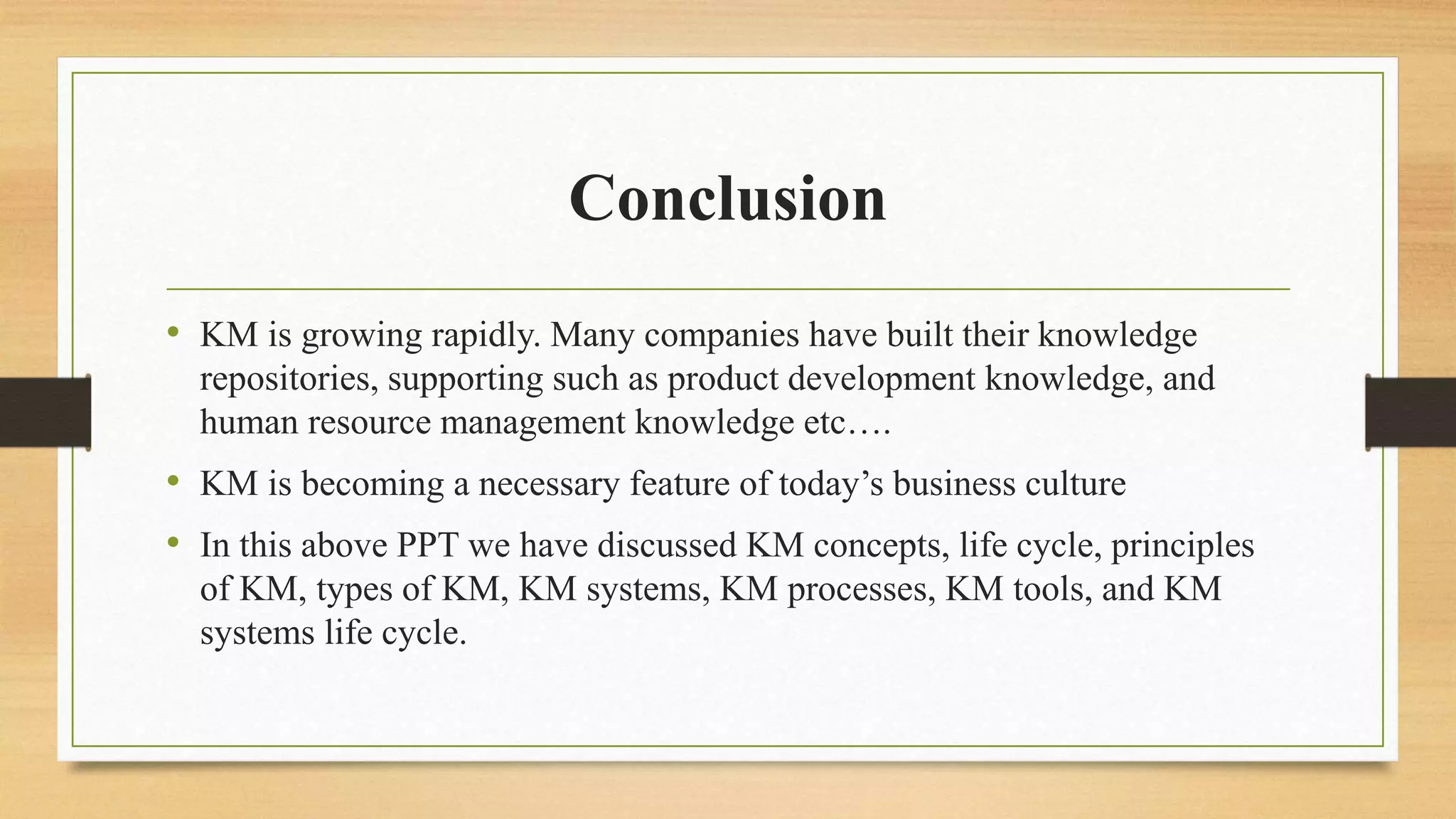 Ppt on knoweledge management | PPTX