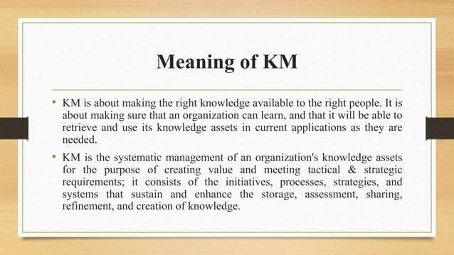 Ppt on knoweledge management | PPTX