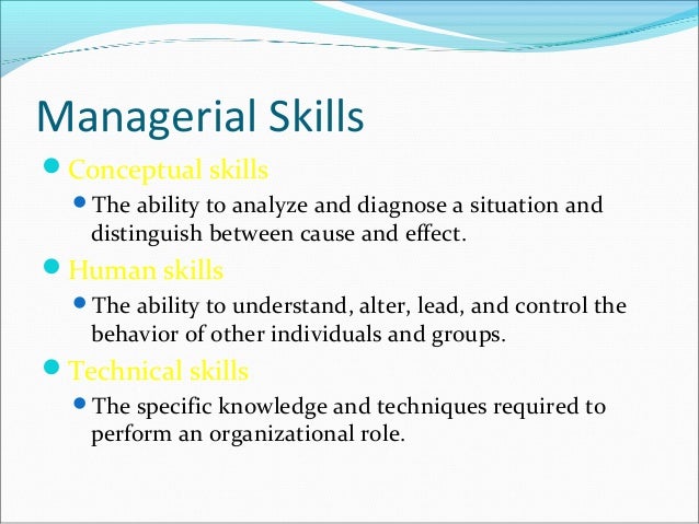types of management skills