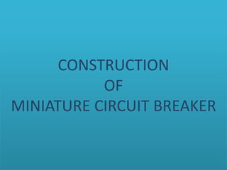 CONSTRUCTION
OF
MINIATURE CIRCUIT BREAKER
 
