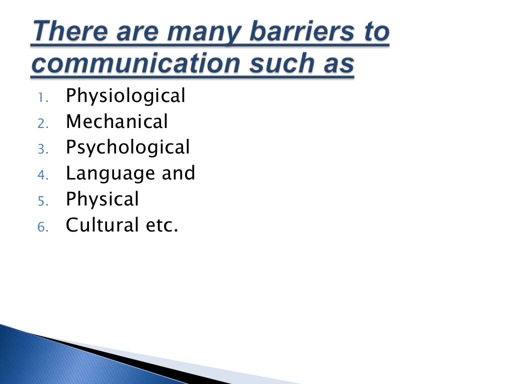 Ppt on mechanical barriers on communication