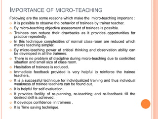 Introduction of Micro Teaching | PPTX | Workshops and Classes | Hobbies ...
