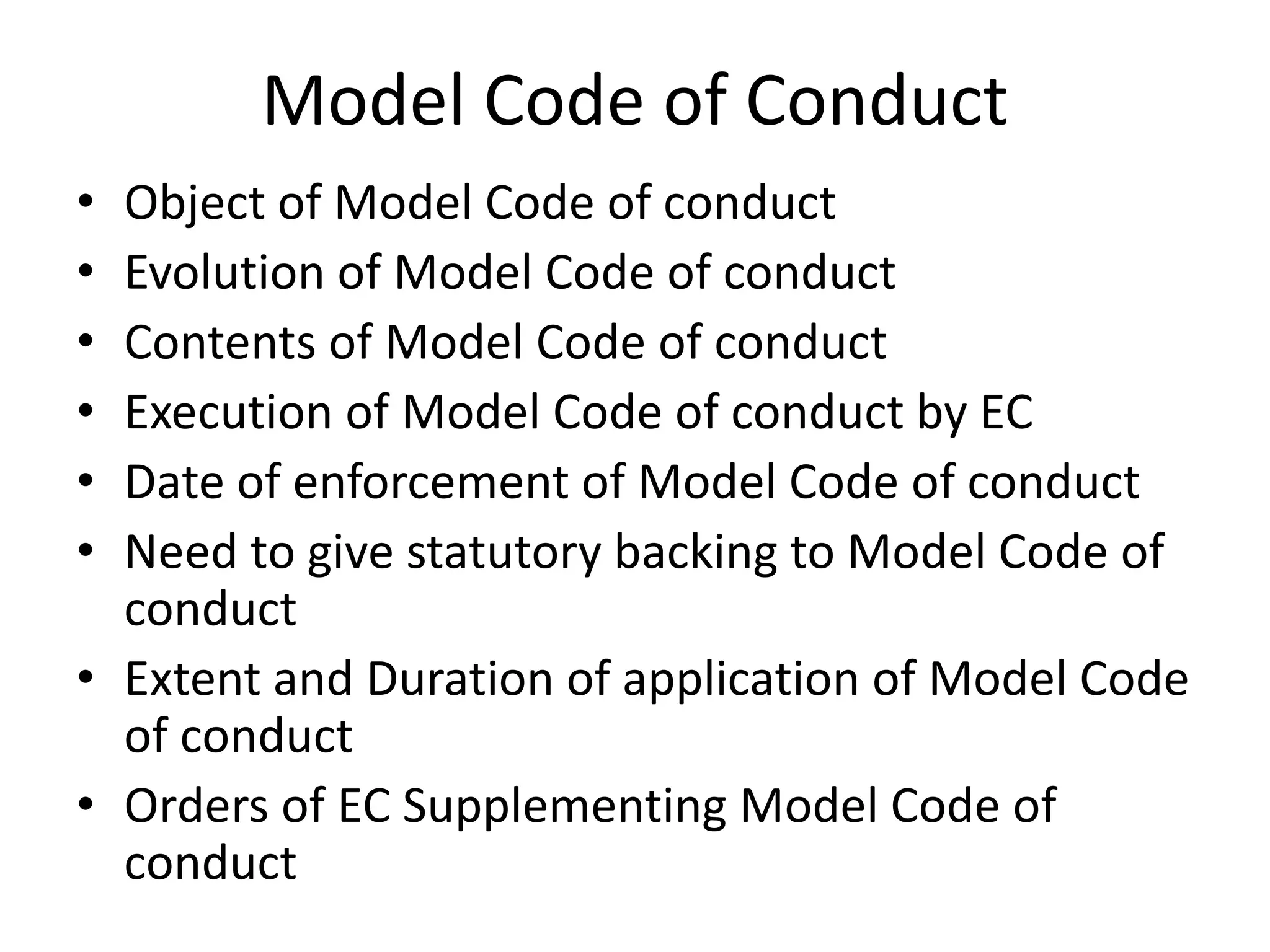 Ppt on model code of conduct 2019 by Dr. Pallavi Gupta | PPTX