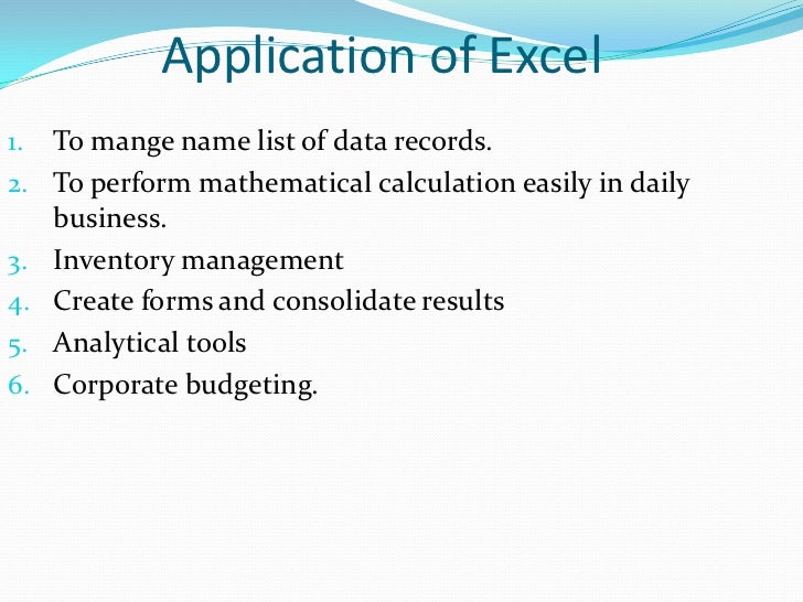 ppt on ms excel list of financial formulas