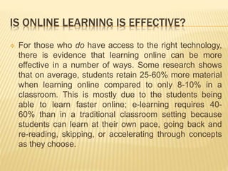 Ppt on online learning | PPTX