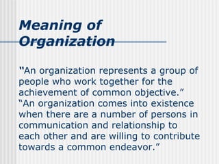 Ppt on organisation | PPT