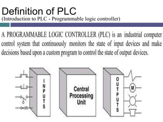 (Introduction to PLC - Programmable logic controller)
Definition of PLC
 
