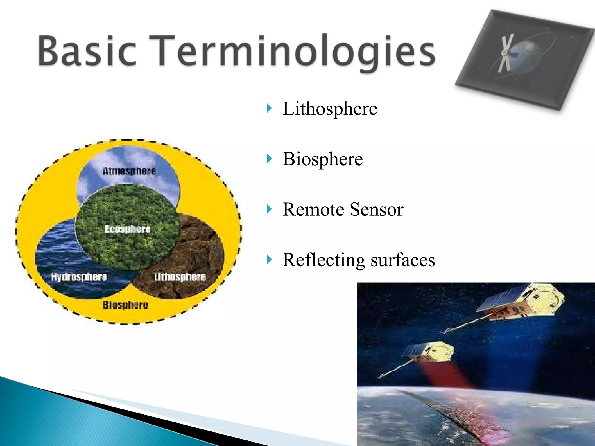 Lithosphere  Biosphere Remote Sensor Reflecting surfaces 