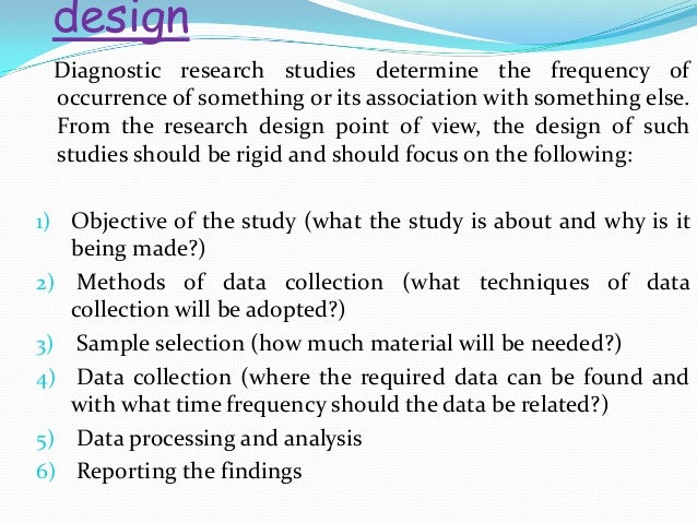 what is diagnostic research in research methodology