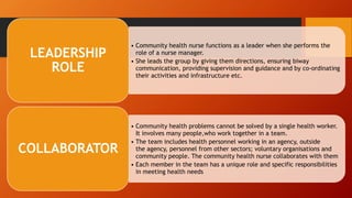 Ppt on roles and responsibilities of community health nurse | PPTX