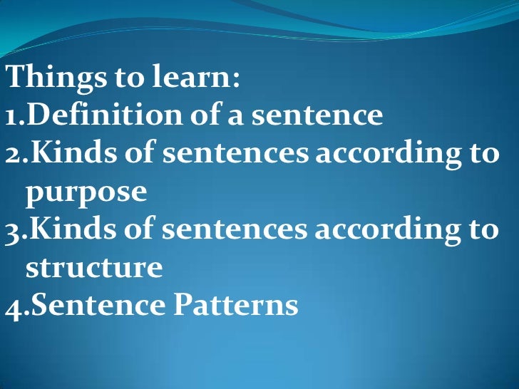 Types Of Sentences According To Pattern | sentences Types Of Sentences According To Pattern | sentences