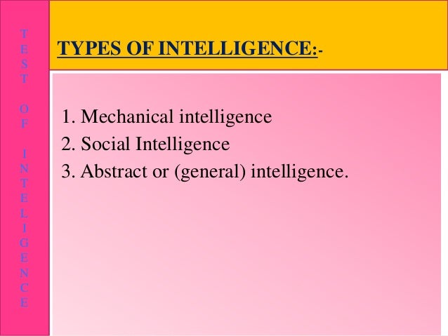 Ppt On Test Of Intelligence Mine