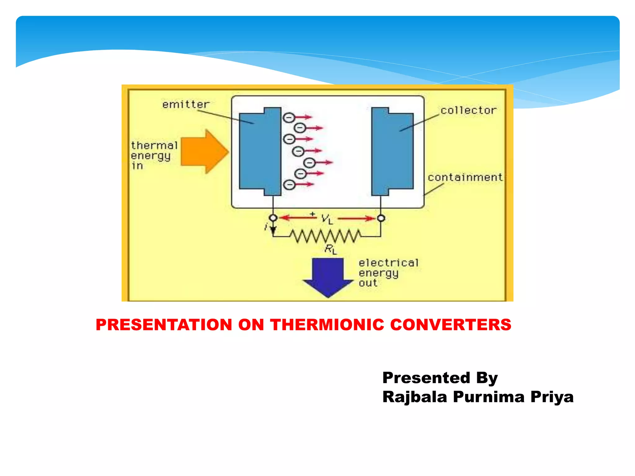 Presentation on thermionic converter for direct energy conversion PPT