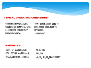 TYPICAL OPERATING CONDITIONS:-
MATERIALS :-
 