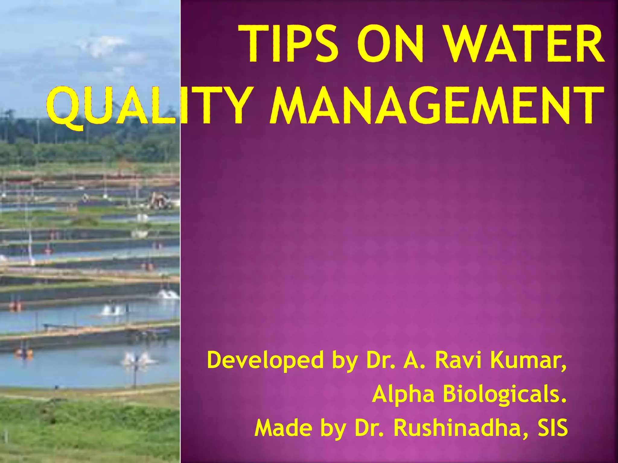 PPT on Tips of water quality management PPT