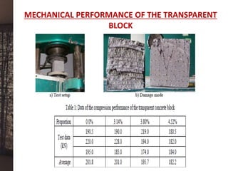 MECHANICAL PERFORMANCE OF THE TRANSPARENT
BLOCK
 