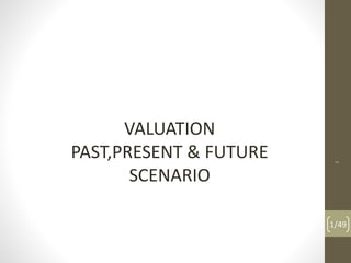 VALUATION
PAST,PRESENT & FUTURE
SCENARIO
J
1/49
 