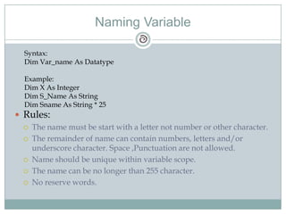 Ppt on visual basics | PDF