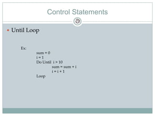 Ppt on visual basics | PDF