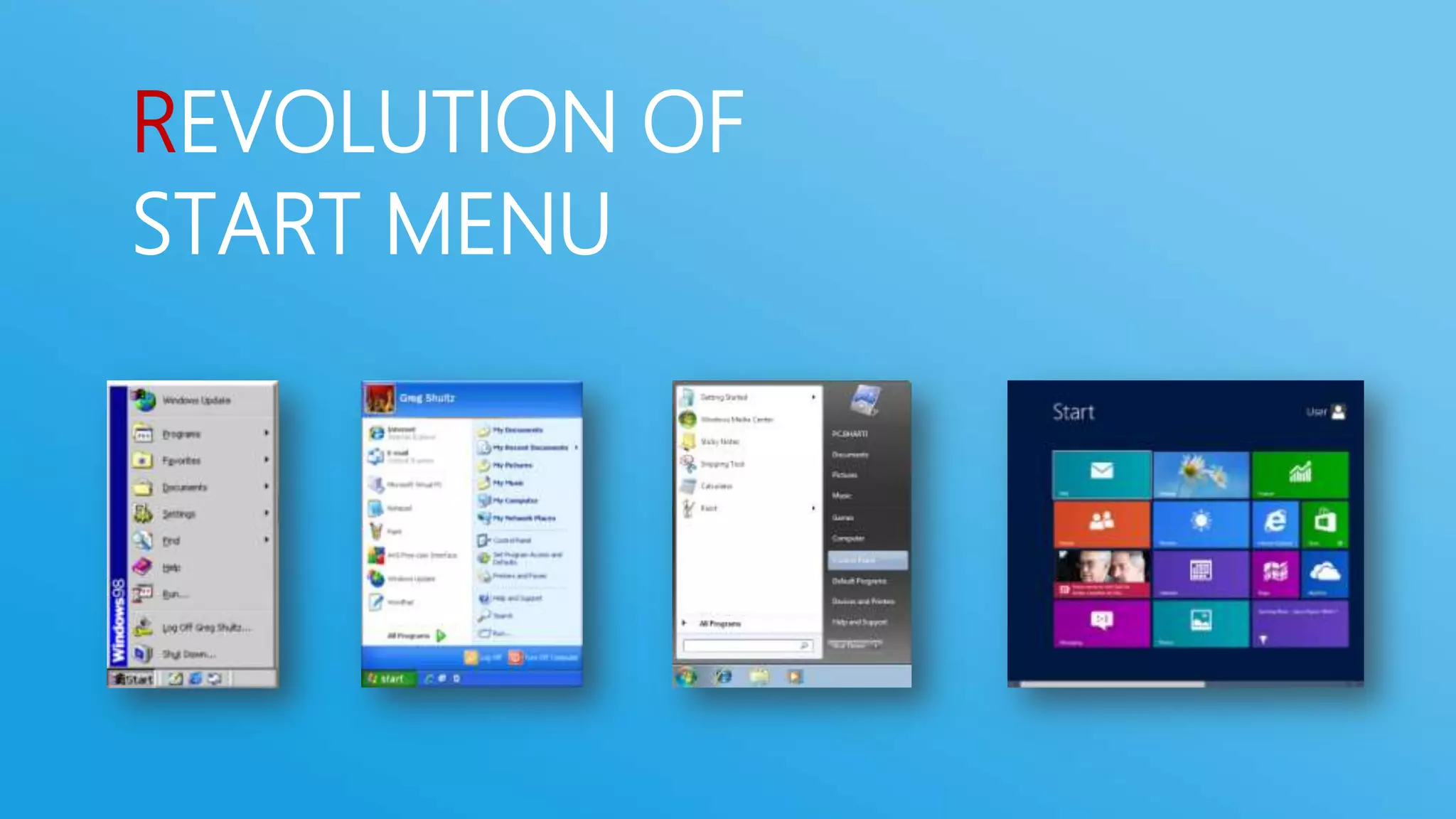 REVOLUTION OF
START MENU

 