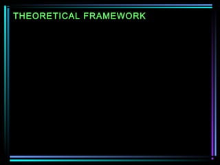 THEORETICAL FRAMEWORK
1. Learning is an active process of knowledge
construction in which learners build on initial
knowledge
and experience to shape meaning and construct new
knowledge (Walker & Lambert, 1995).
2. The learning outcomes is a change in behavior that
happens to individuals as a result of his experience.
3. Initial knowledge is a collection of information
obtained from the knowledge and experience of
someone in his life and brings with linking of
information on a new learning experience to learn
certain things that are new to the aforementioned
person.

 
