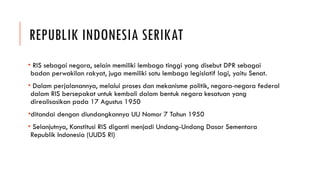 Senat Ris Kondisi pemerintahan Indonesia pasca kemerdekaan | PPTX
