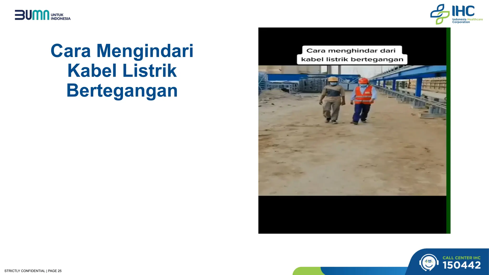 STRICTLY CONFIDENTIAL | PAGE 25
Cara Mengindari
Kabel Listrik
Bertegangan
 