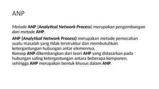 Comprehensive Overview of Analytical Network Process (ANP) Methodology ...