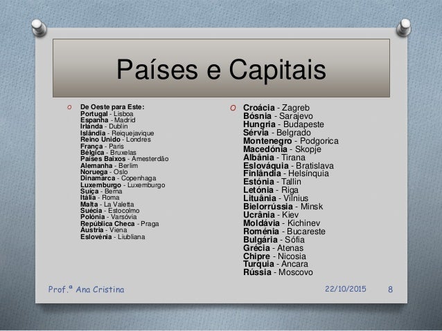 Paises e capitais