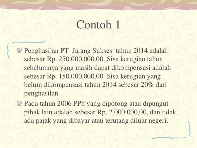 Contoh Soal Pajak Pasal 25