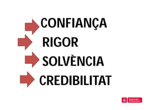 CONFIANÇA
RIGOR
SOLVÈNCIA
CREDIBILITAT
 