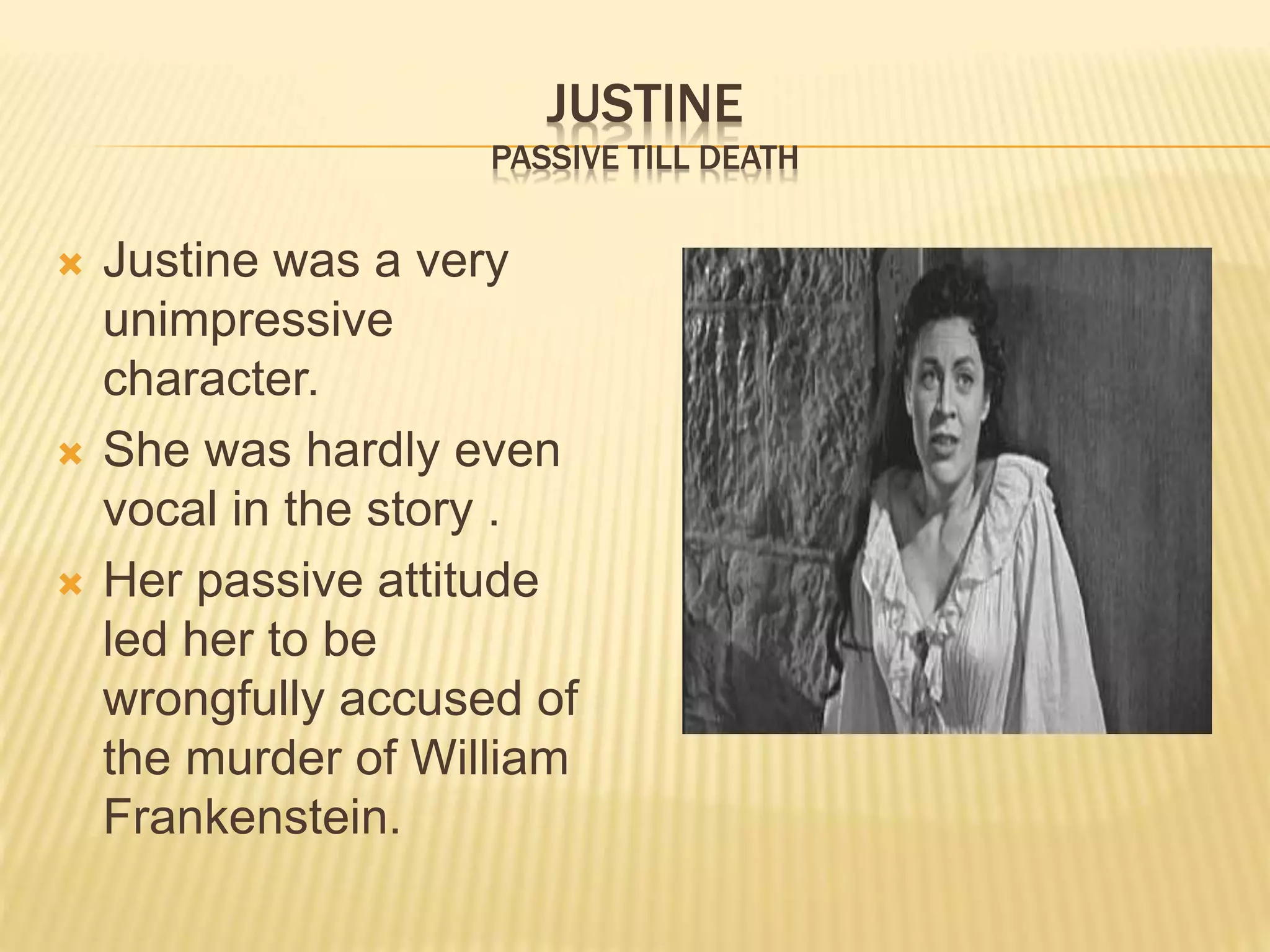The Passive woman character in Frankenstein | PPTX