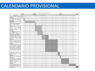 CALENDARIO PROVISIONAL
 