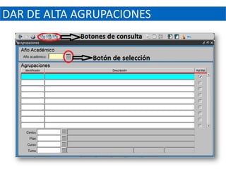 DAR DE ALTA AGRUPACIONES
 
