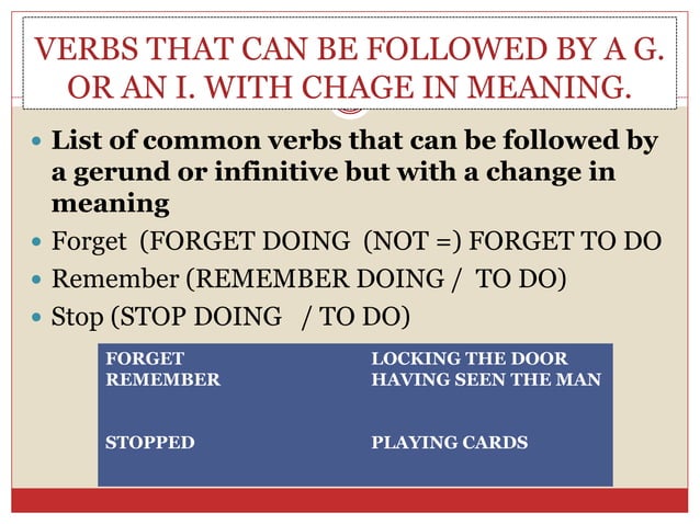 GERUNDS AND INFINITIVES | PPT