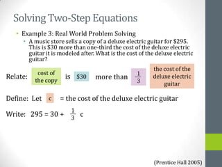 Solving Two-Step Equations-PPT part 1 | PPTX