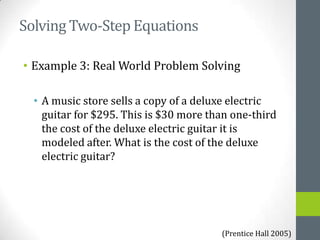 Solving Two-Step Equations-PPT part 1 | PPTX