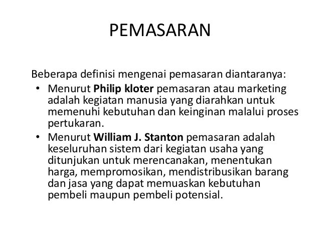 Definisi pasar pertukaran