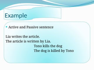 Tono Example powerpoint passive voice tense kelas 9.pptx