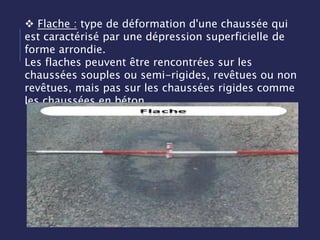 Flache Pathologie des routes, types de pathologies, causes probables et ...