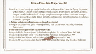 Jenis Riset PPT PENENTUAN DESAIN RISET KUANTITATIF (Kelompok 2).pptx