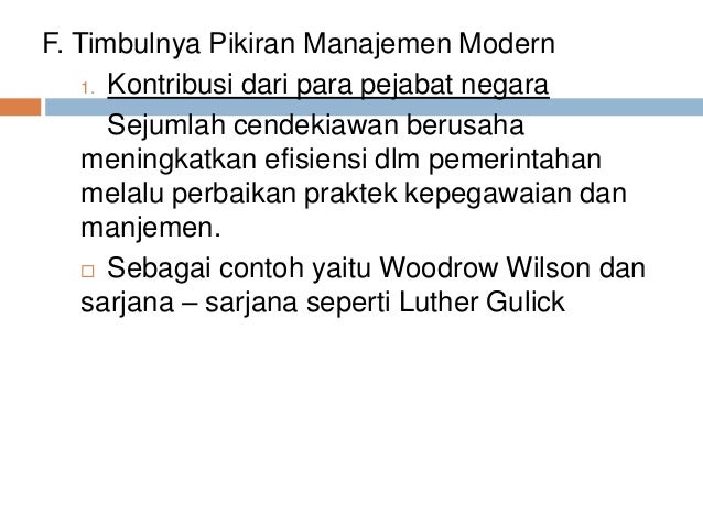 Contoh Evolusi Teori Manajemen - Contoh Moo