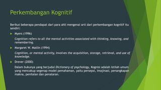 Psikologi Perkembangan II - Perkembangan Fisik dan Kognitif pada Masa Remaja
