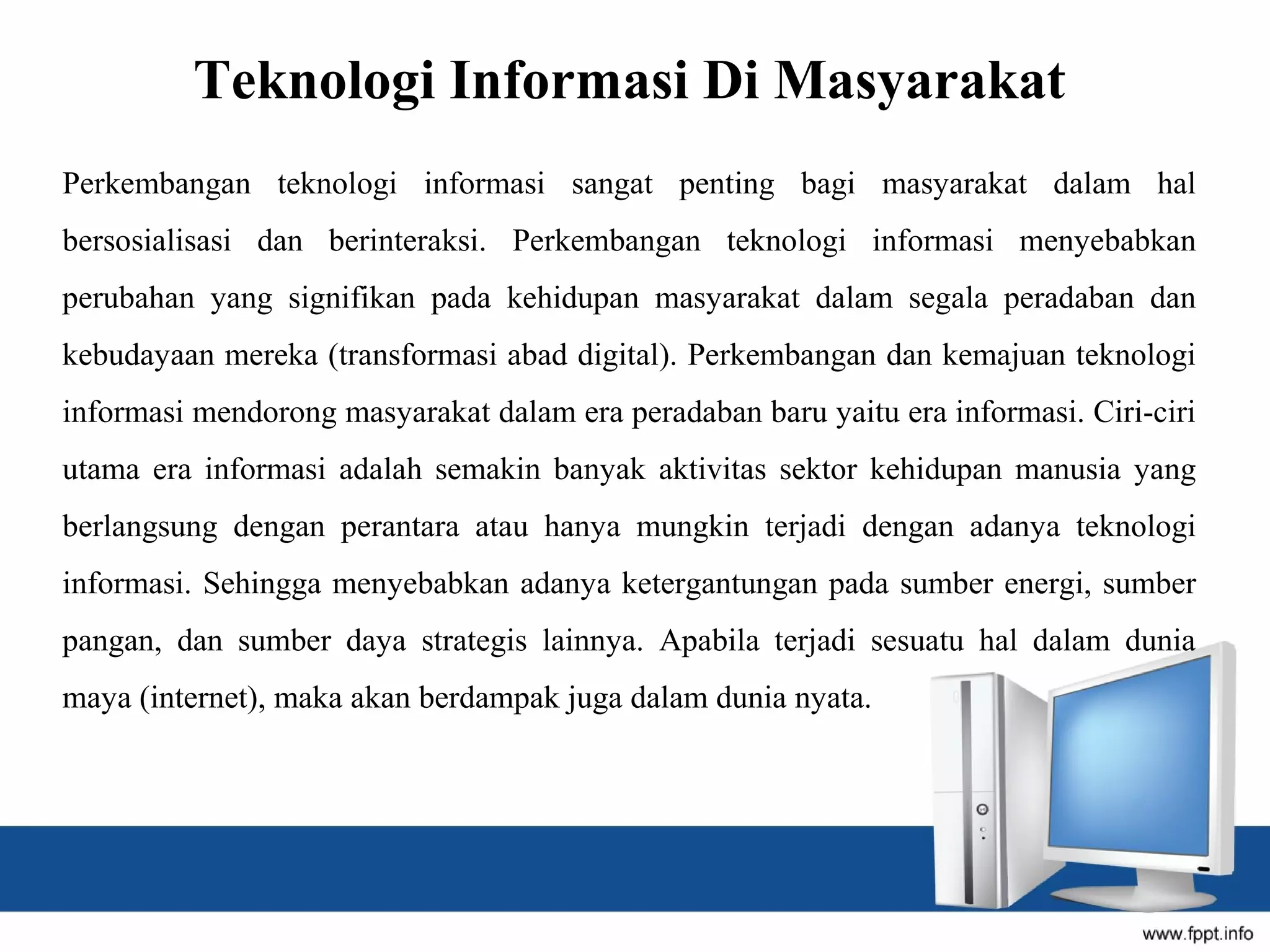 Ppt perkembangan komputer dalam masyarakat | PPT
