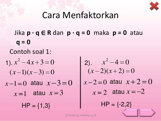 Ppt persamaan kuadrat [diyah sri hariyanti 6 c nim 1051500083]