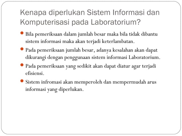 Pengantar Sistem Informasi Laboratorium | PPT