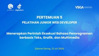 PPT Pertemuan 05 Junior Web Developer (Menerapkan Perintah Eksekusi ...