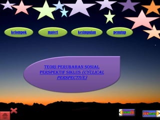 kelompok materi kesimpulan penutup
Teori Perubahan Sosial
Perspektif Siklus (Cyclical
Perspective)
 